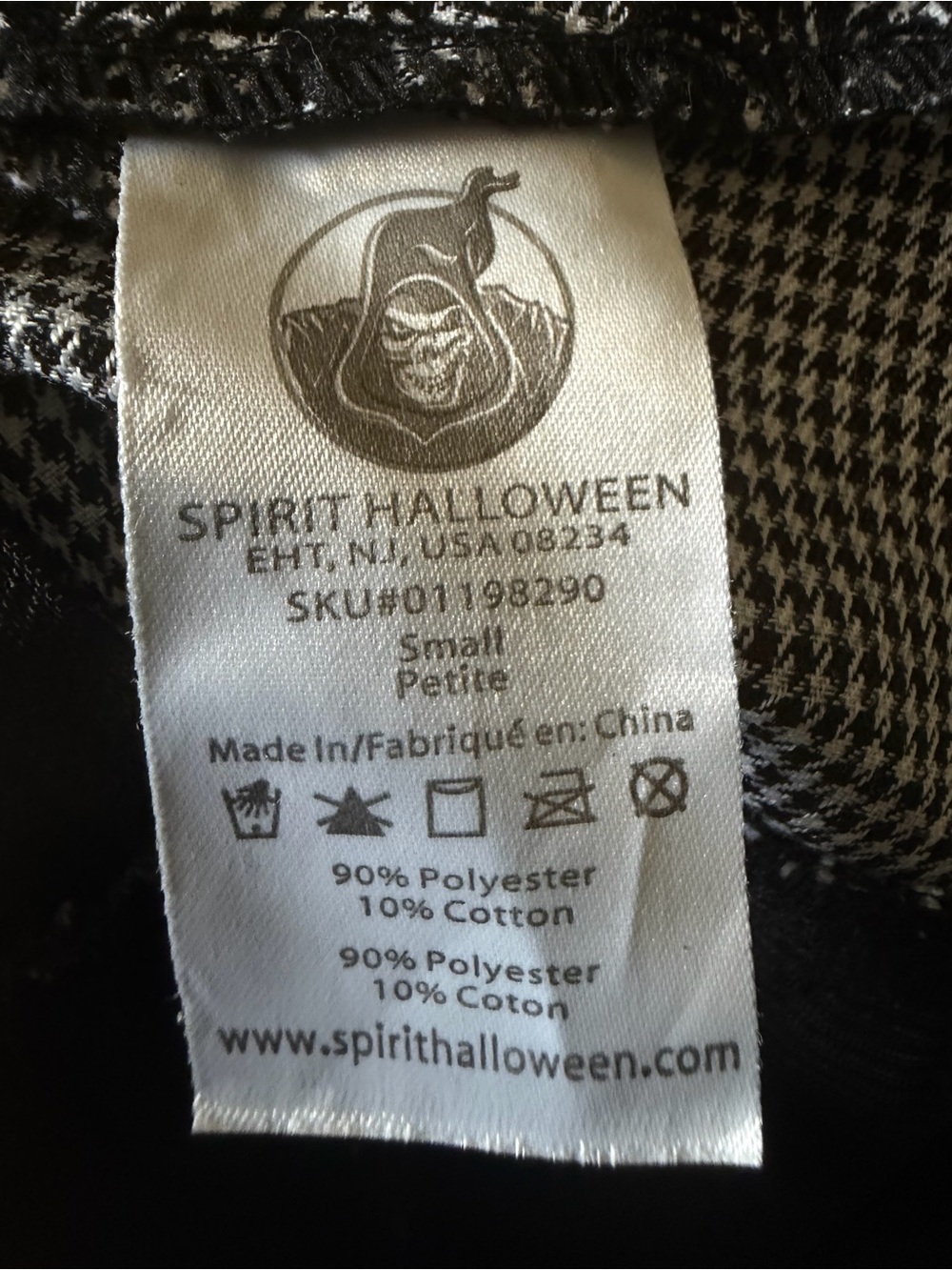Spirit Halloween Black White Gothic Mini Skirt Zipper Ring Accents Size Small - Picture 6 of 8